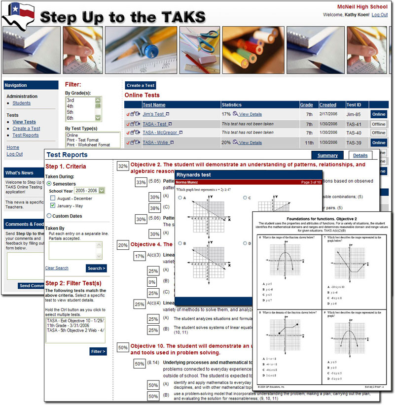 Step Up to the TAKS <small>Website and Application</small> 